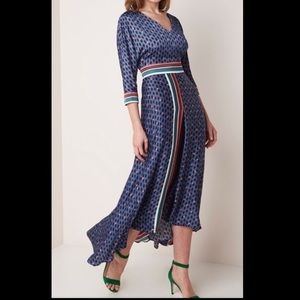 Maje Satin Blue Maxi Dress size 1